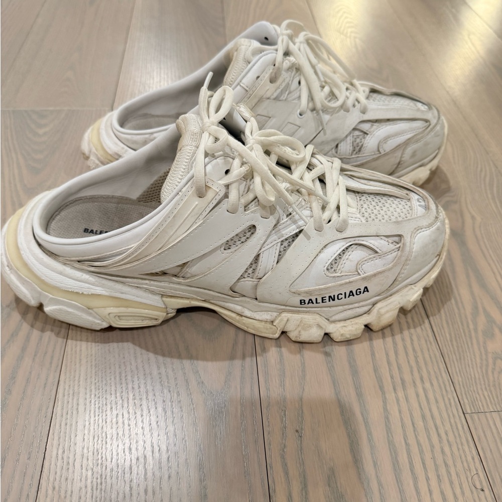 Balenciaga Womens White Slip on Sneakers